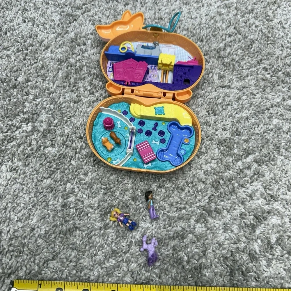 Polly Pockets Corgi Dog‎ playset w/ figures toys AS IS